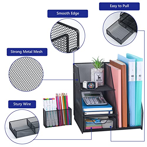 Topwey Desk Organizers and Acceessories for Office School Study - color: dark black