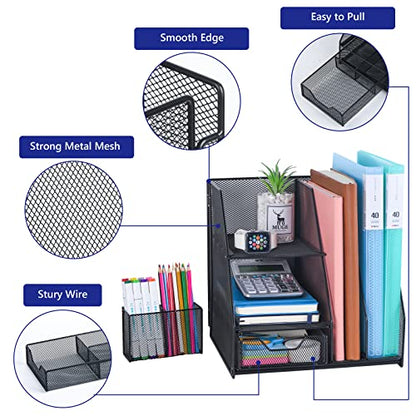 Topwey Desk Organizers and Acceessories for Office School Study - color: dark black