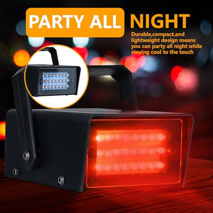ENUOLI Mini LED Strobe Light Red Color 24 Super Bright LED Party Light - color: Red Color