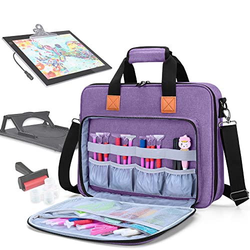 LUXJA Carrying Bag for A4 Light Pad and Diamond Painting Tools, Purple - color: Purple