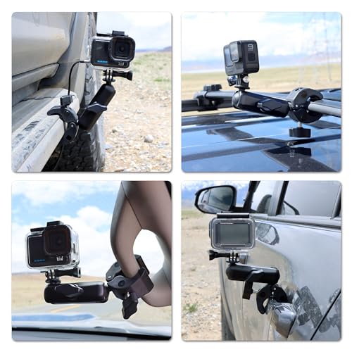 SOONSUN Heavy-Duty Super Clamp Mount for Insta360 and GoPro Action Cameras