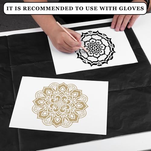 5 Sheets Graphite Transfer Paper, 20 × 36inch Transfer Paper for Drawing, Black Waxed Graphite Papers for Drawing, Tracing, Fabric, Sketch, Black