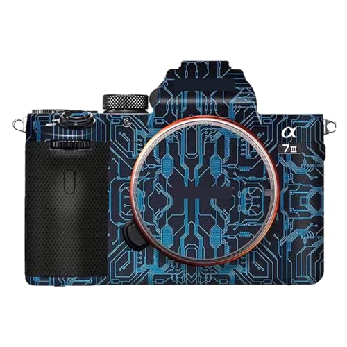 Camera Cover Skin Sticker for Sony A7III A7M3 A7R III Camera Protector Film Skin Anti-Scratch Protective Decoration A7 III A7R3(Circuit Blue) - color: Circuit Blue