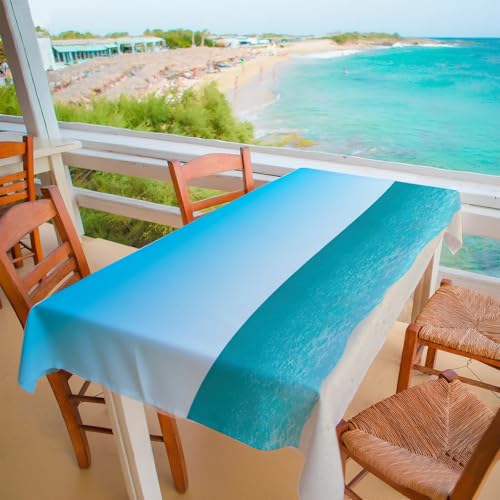 Oudain 54 Inch x 100 ft Summer Ocean Beach Tablecloth Roll Cutter Box - style: Ocean