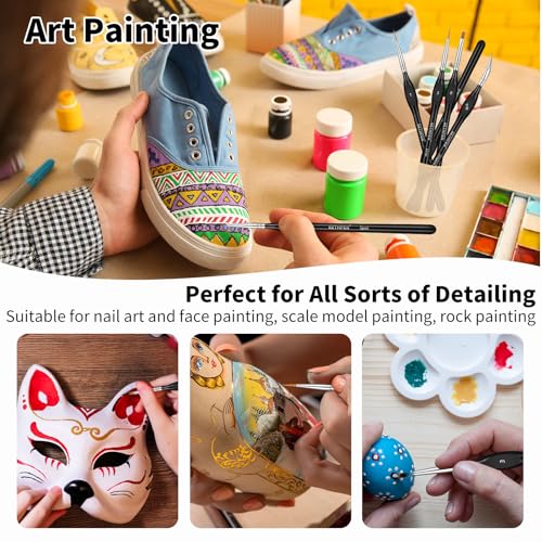 GETHPEN Miniature Paint Brushes, Micro Detail Paint Brush Set, 15pcs - size: 15 Sizes