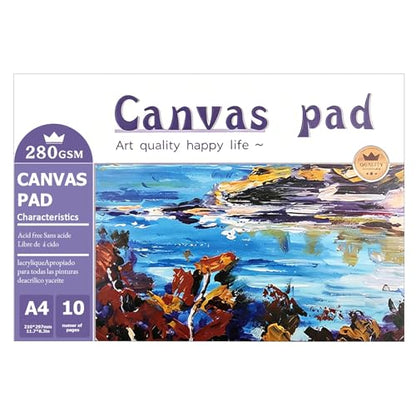 Canvas Paper Pad for Acrylic Painting, Oil Painting & Drawing, 10 Sheets
