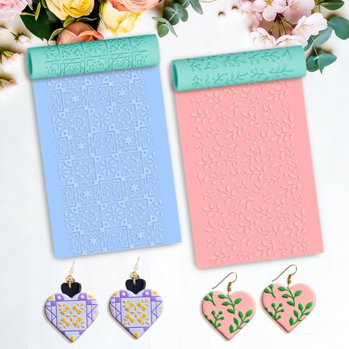 ORIGACH 5Pcs Mandala Paisley Polymer Clay Texture Roller for Earring Making - style: Flower Mandala & Paisley
