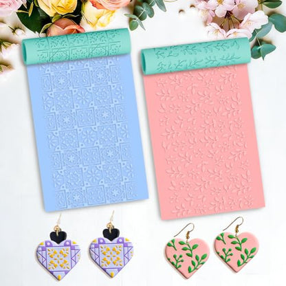 ORIGACH 5Pcs Mandala Paisley Polymer Clay Texture Roller for Earring Making - style: Flower Mandala & Paisley
