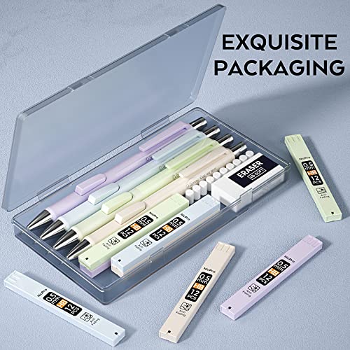 Nicpro 4PCS Pastel Mechanical Pencil 0.5mm, Cute Pencils Fast Click - style: 4PCS-0.5mm