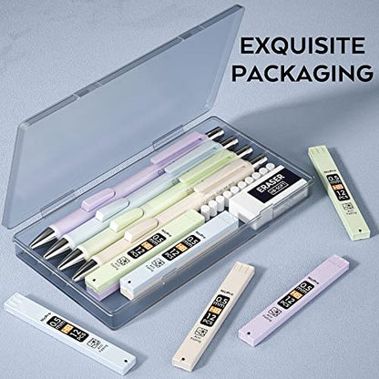 Nicpro 4PCS Pastel Mechanical Pencil 0.5mm, Cute Pencils Fast Click - style: 4PCS-0.5mm