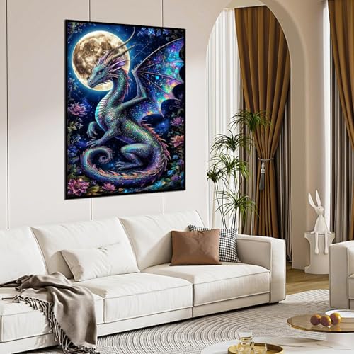 Dragon Diamond Art Kits for Adults 12x16In - color: Dragon