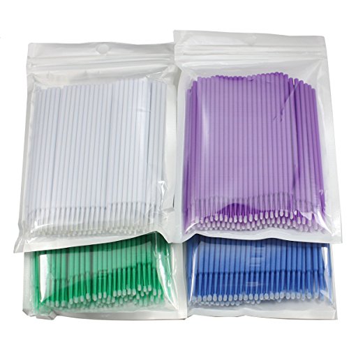 400 PCS Multipurpose Dental Disposable Micro Applicator Brush Bendable Makeup Brush 1.2/1.5/2.0/2.5 mm