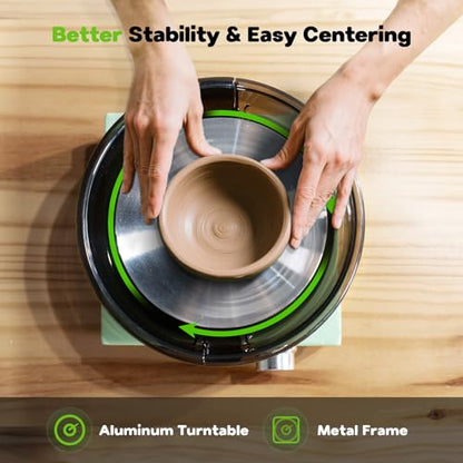 Mini Pottery Wheel for Kids, Beginners, Adults, All-in-one Kit - size: 6inch