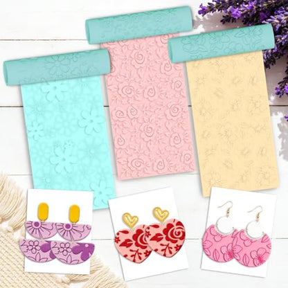 ORIGACH 5 Pcs Daisy Rose Polymer Clay Texture Roller for Earring Making - style: Daisy Rose & Sunflower