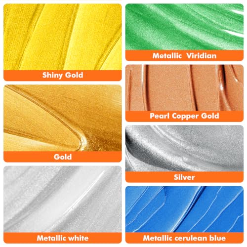 GOTIDEAL Gold Leaf Paint, 8.45oz/250ml, Metallic Gold Acrylic Paint - color: Bright Gold