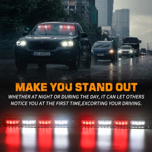 XRIDONSEN 2 in 1 2x 14 inch Strobe Light Bar - color: Red/White