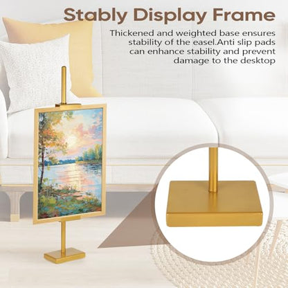 18'' Adjustable Tabletop Easel Stand, Gold Easel for Display - color: Gold, size: 18inch