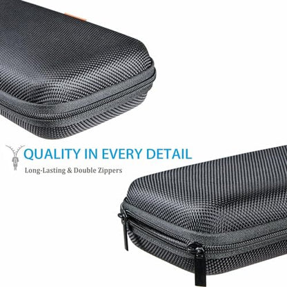 Black Small Hard Shell Zipper Case, Portable EVA Travel Storage Pouch - color: Black