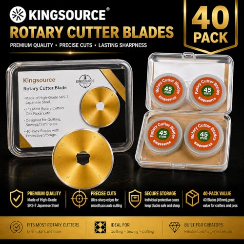 SKS-7 Titanium Coated 40 Packs 45mm Rotary Cutter Blades - color: 45MM 50PCS