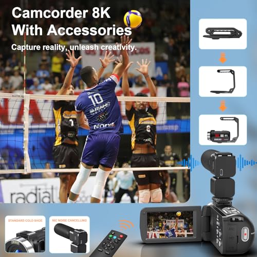 8K 64MP Video Camera Camcorder 18X Zoom WiFi IR Night Vision Camcorders