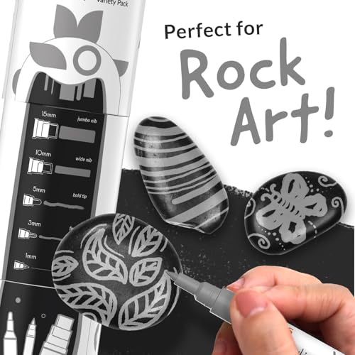 5 Gray Paint Pen - Grey Acrylic Paint Marker for Wood, Fabric - color: Grey