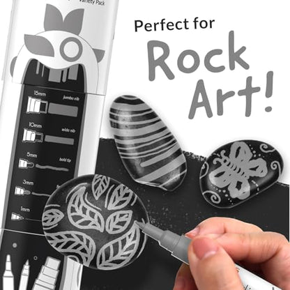 5 Gray Paint Pen - Grey Acrylic Paint Marker for Wood, Fabric - color: Grey