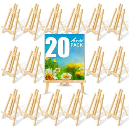 AROIC 20Pack 11.8in Wood Easels,Painting Party Easel,Canvas Holder - style: 11.8"-20p