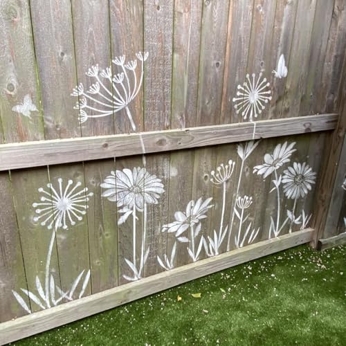 Large Flower Stencils for Painting Dandelion Stencils for Wood Fence - style: Dandelion
