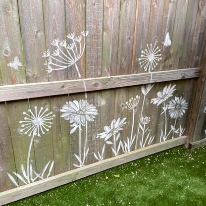 Large Flower Stencils for Painting Dandelion Stencils for Wood Fence - style: Dandelion