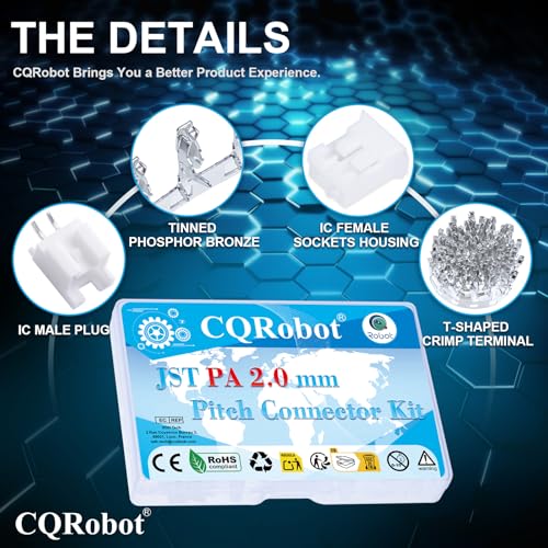 CQRobot JST PA 2.0mm Pitch 2-Pin Electronic Computer Connector Adapter - size: 2P, style: PA