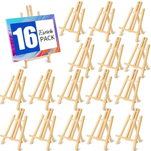 ESRICH 16 Pack 11.8" Wood Easels, Tabletop Easel for Painting - style: 11.8"-16P