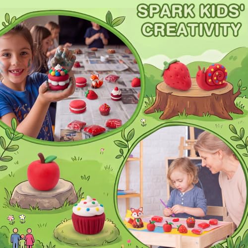 Air Dry Clay Bulk, Modeling Clay for Kids, 100 Pcs, Red - color: Red