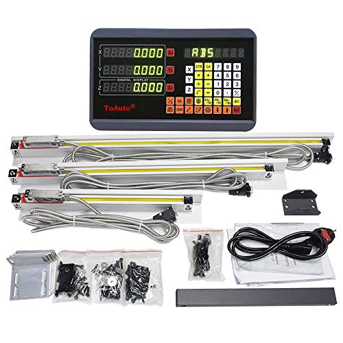 FASTTOBUY Digital Readout 3 Axis DRO + 3pc Linear Scale Glass Sensor 5um Linear Encoder Kit (Customized Size), - size: Customized Size