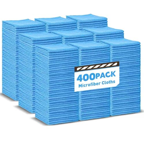 TEAWOO Blue Microfiber Towels Bulk-400 Pack, Cleaning Cloths Bulk - color: Blue, size: 400 Pack