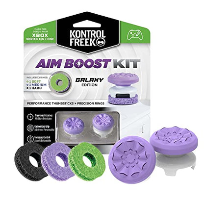 KontrolFreek Aim Boost Kit for Xbox One and Xbox Series X Controller | Includes Performance Thumbsticks and Precision Rings | Galaxy Edition - color: Purple