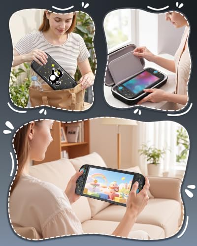 Switch 2 Cute Case,FYOUNG Dockable Cute Cat Hard Shell Cover for Nintendo 2 - color: Black Kitten, size: 7.9Inch Switch 2