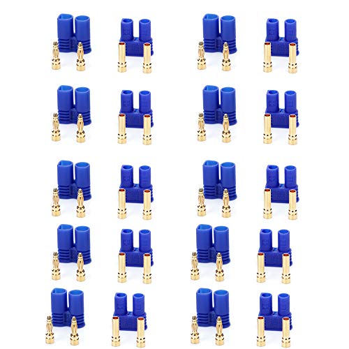 10 Pairs EC2 Connector Male Female RC 2MM Lipo Battery Connector Gold Bullet Plug