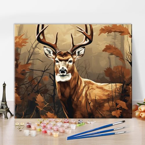 TUMOVO Whitetail Deer Paint by Numbers Craft Kit for Adults - color: Deer
