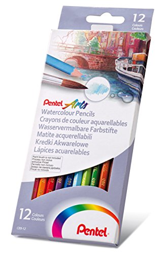 Pentel Arts Watercolour Pencil Set - Assorted (Pack of 12) CB9-12U - size: 12 Count (Pack of 1)