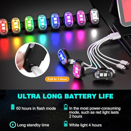 6PCS Wireless LED Lights for Car, Remote Control RGB Lights for Bike Trucks - size: 6PCS (Standard 2LEDs)