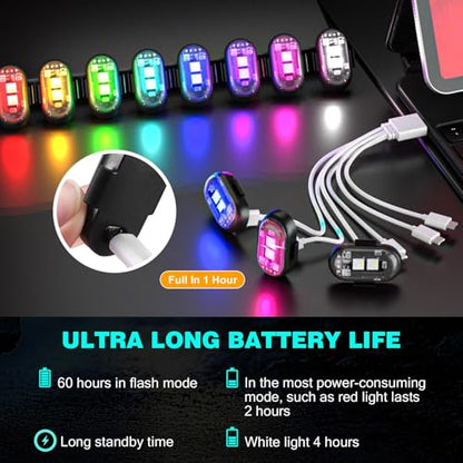 6PCS Wireless LED Lights for Car, Remote Control RGB Lights for Bike Trucks - size: 6PCS (Standard 2LEDs)