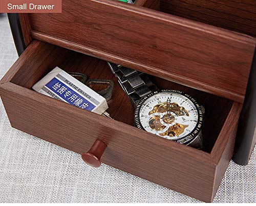 Remote control organizer with drawer, makeup organizers,office pencil holder for desk,wooden multifunctional tabletop storage case YCL828