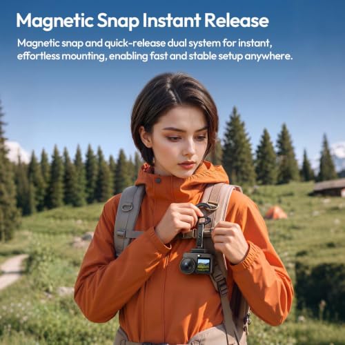 ULANZI MA04 Magnetic Quick Release Action Camera Mount for DJI Osmo Action 3 4 5 - Multi-Axis Adjustable Aluminum Holder - size: for Action 3 4 5