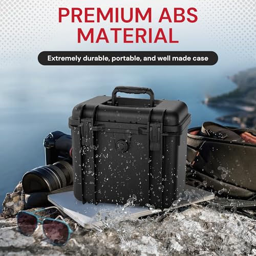 REFLEX CAMERA Hard Waterproof Top Loader IP67 Storage/Carry Case for Cameras, Lenses, Tools & Drones, Custom fit Foam & Security Lockable. 10.4" x 6.7" x 8.4" Dust & Impact Resistant