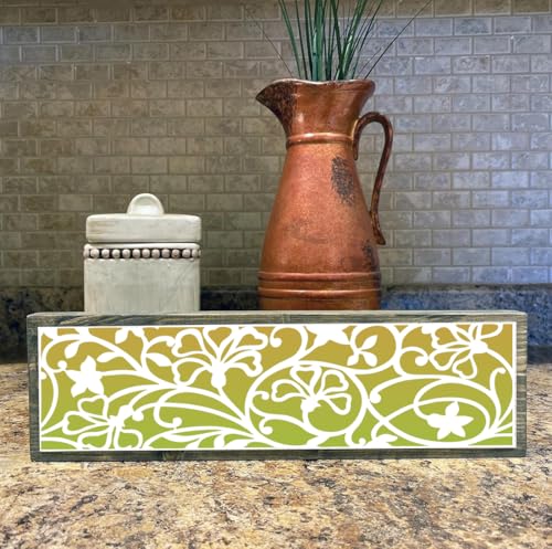 Floral Stencils for Crafts Reusable Border Stencils for Painting 12"x 4" - style: Floral 02