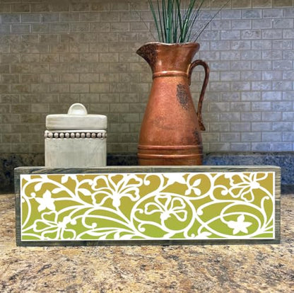 Floral Stencils for Crafts Reusable Border Stencils for Painting 12"x 4" - style: Floral 02