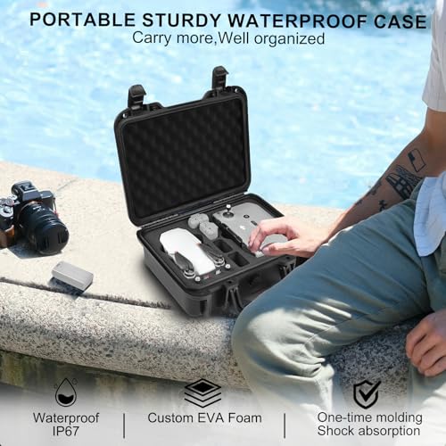 Lekufee Portable Travel Waterproof Hard Case for DJI Mini 4K/2 SE/2 and Other Accessories(CASE ONLY)