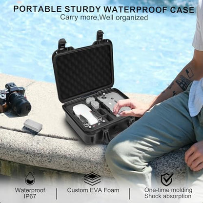 Lekufee Portable Travel Waterproof Hard Case for DJI Mini 4K/2 SE/2 and Other Accessories(CASE ONLY)