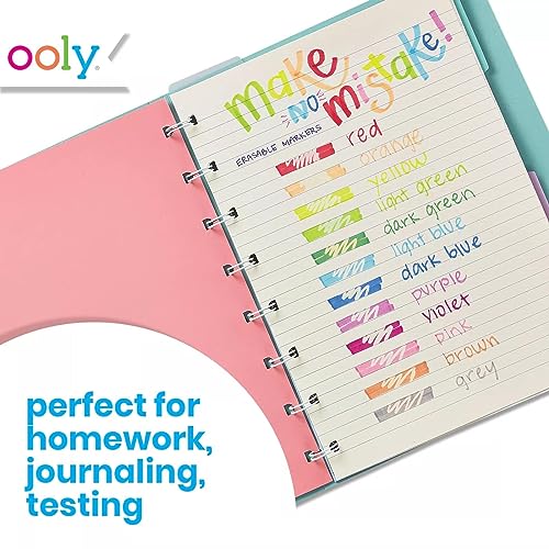Ooly Make No Mistake Erasable Markers, Set of 12 - color: Erasable