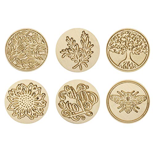Yoption 6 Pcs Wax Seal Stamp Set, Botanical Floral Sealing Stamp Kit - color: Botanical Set